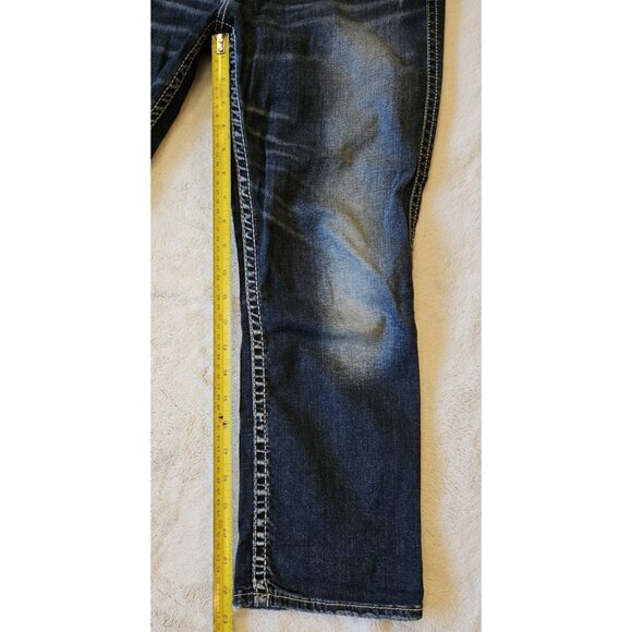 Silver Aiko Low Capri Crop Stretch Jeans Womens Size 28W Fits As 30" Blue Denim - Picture 13 of 16